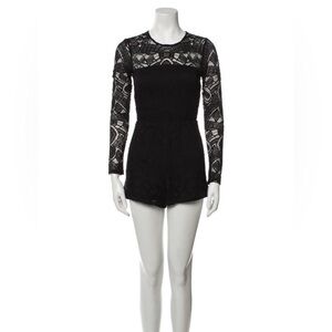 Alexis Black Lace Long Sleeve Romper
